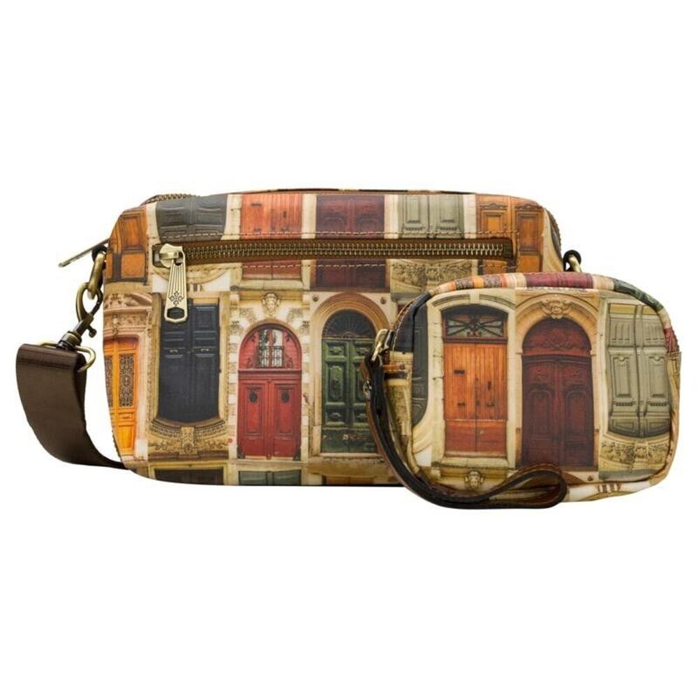 Patricia Nash Piper Coated Canvas Crossbody with Pouch-Doorways to Italy-NWT-